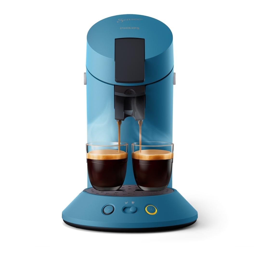 Machine à Café Dosettes SENSEO Original Plus Bleu Paon CSA210/00 – Coffee Boost, 28% Recyclé