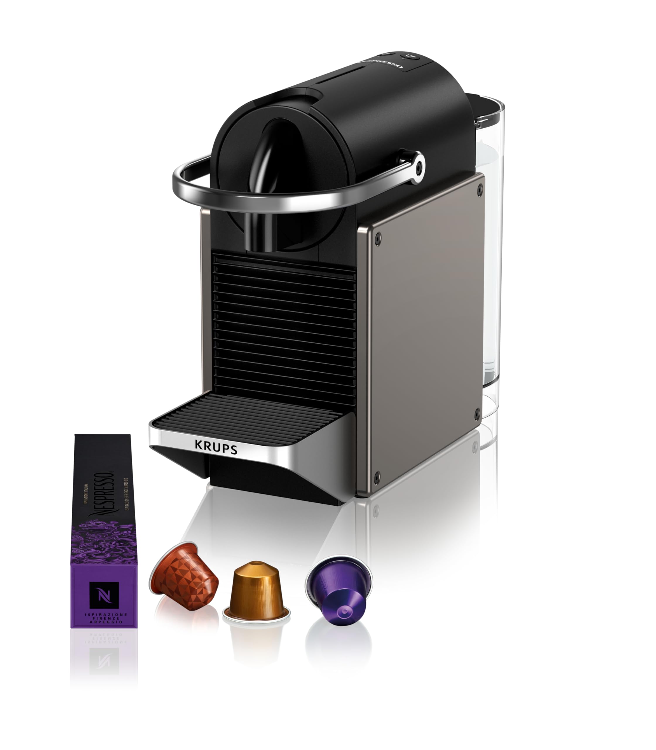 Machine à Café Nespresso Pixie Titane – Compacte, Design Métal, Arrêt Auto 2 Min